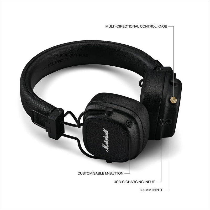 Marshall Major V Audífonos Bluetooth Mayor V Negro Supraaurales