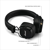 Marshall Major V Audífonos Bluetooth Mayor V Negro Supraaurales