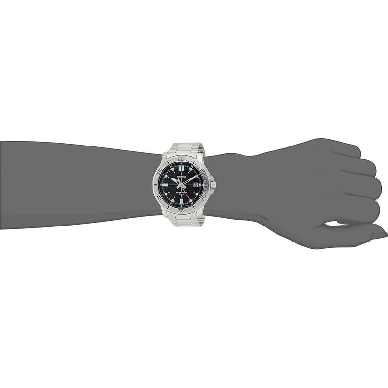 Reloj Casio para hombre, diseño análogo con dial marrón y acero inoxidable, resistente al agua y manecillas luminosas