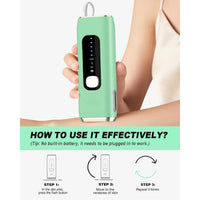 Dispositivo actualizado de depilación láser IPL para uso en casa con 999,900 destellos, para cuerpo completo, color verde