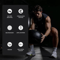 BIRDMAN Monohidrato de creatina micronizada en polvo, recuperación muscular, vegano, sin cafeína, sin gluten, sin azúcar, 80 porciones