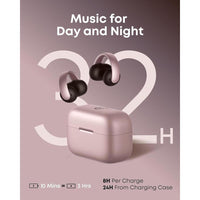 Auriculares Soundcore AeroClip Anker Oído Abierto, Comodidad Adaptativa, Llamadas 4 Mics IA, Marrón Rosado