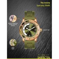 Reloj de cuarzo para hombre Invicta Specialty con correa de silicona y caja de acero inoxidable