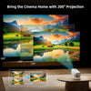 Mini proyector portátil 4K compatible, Full HD 1080P, rotación de 270°, compatible con smartphone, TV Stick, laptop, PS4, HDMI, USB