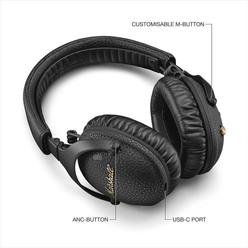 Marshall Monitor Iii A.n.c. Auriculares Bluetooth Con Cancelación Activa De Ruido Negro