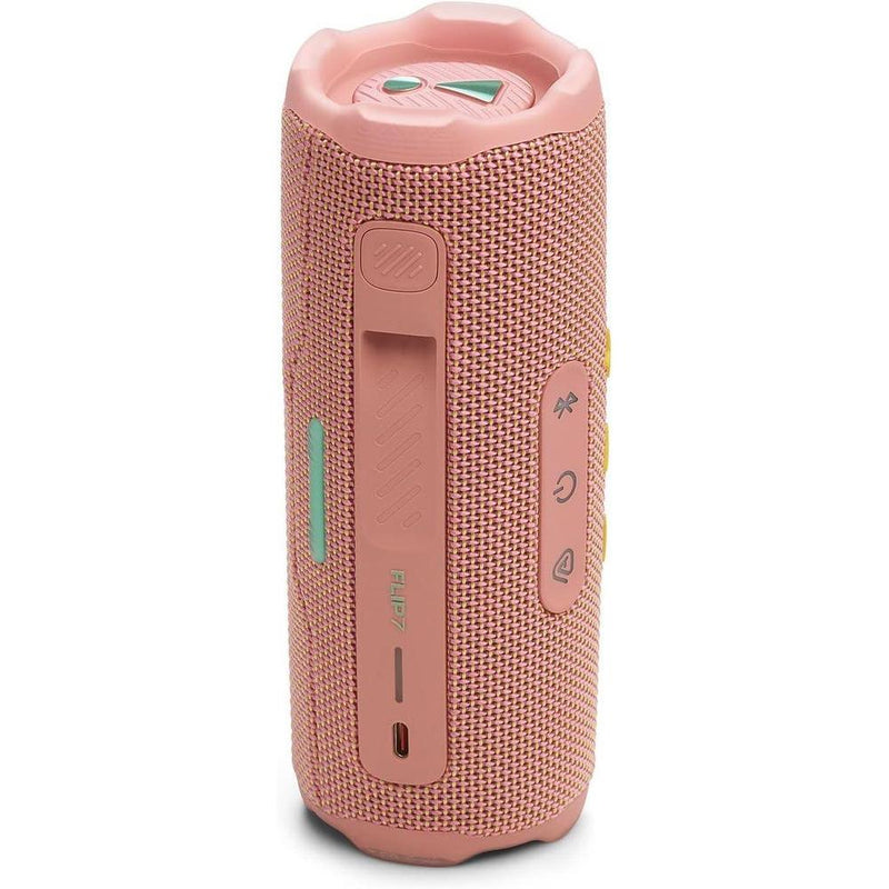 JBL Flip 7 Rosa con Funda Protectora Divvi, Bocina Bluetooth Portátil, Impermeable, A Prueba de Polvo y Caídas, 16 Horas de Reproducción