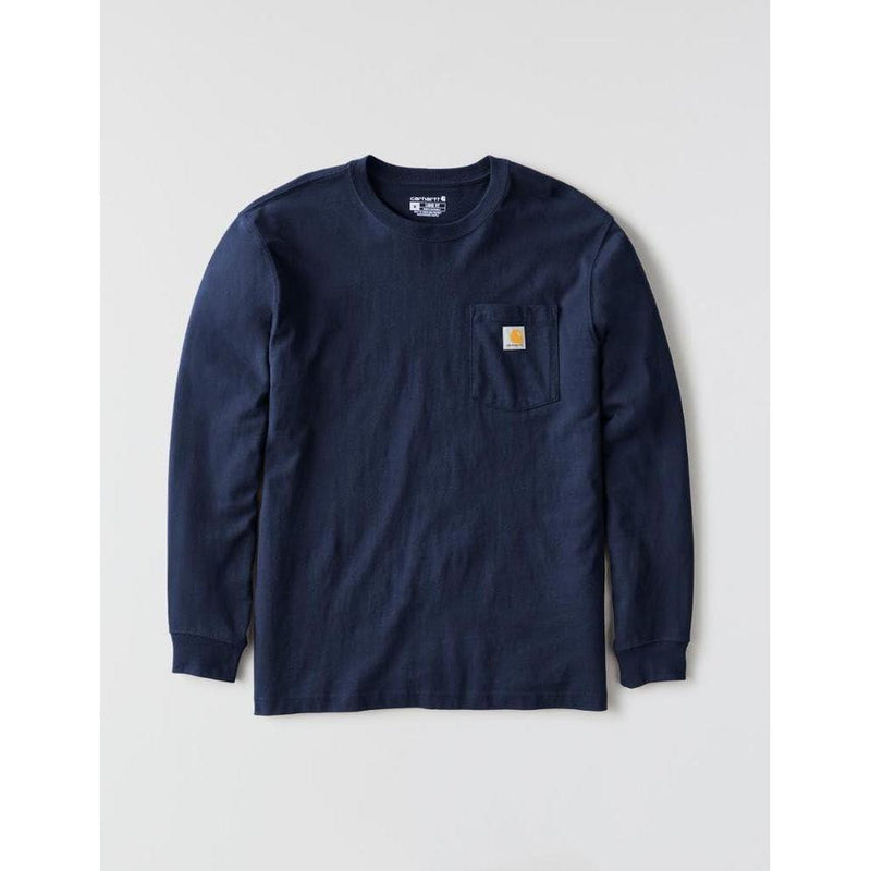 Camiseta de trabajo Carhartt de manga larga con bolsillo para hombre, ajuste holgado y resistente para actividades intensas