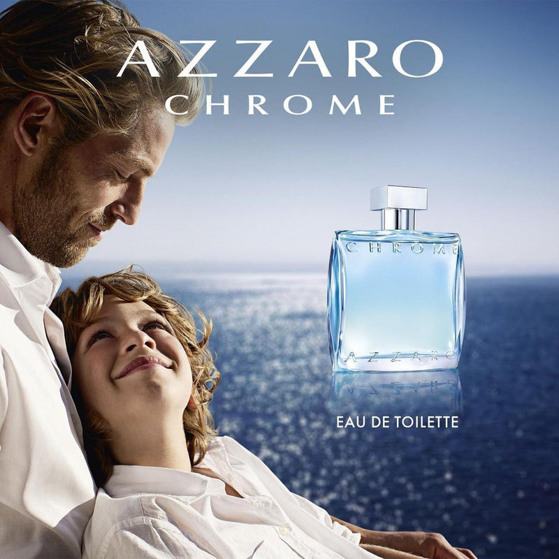 Azzaro Eau de Toilette cromo para hombre, fragancia cítrica, amaderada y almizclada, clásico aroma de verano, uso diario