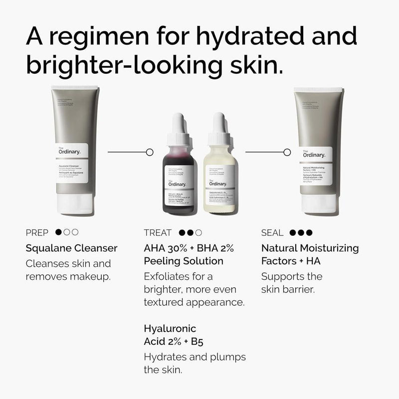 Set De Sueros The Ordinary AHA 30% + BHA 2% Ácido Hialurónico 30ml