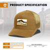 Gorra Timberland para hombre, diseño Trucker con parche de montaña, ajuste de malla y visera curva