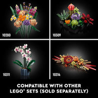 LEGO Icons - Juego de ramos de flores silvestres - Flores artificiales con amapolas y lavanda, colección para adultos, decoración única para el hogar, 10313