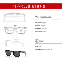 Ray-Ban RB4420 - Lentes de sol cuadrados unisex con kit de cuidado iWear incluido