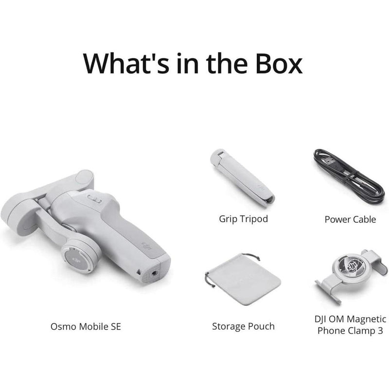 DJI Osmo Mobile SE, cardán de teléfono de 3 ejes compatible con iPhone y Android, trípode y selfie stick integrados, ActiveTrack 6.0