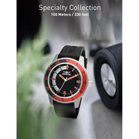 Reloj Invicta para hombre, modelo Specialty, acero inoxidable, con correa negra de silicona y movimiento de cuarzo