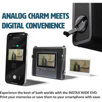 Fujifilm Instax Wide Evo Hybrid Instant Camera Bundle con funda, tarjeta de 32GB y más accesorios