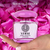 Verse Pink Crystal Intense de NovoGlow para mujer, fragancia floral y afrutada con notas de frambuesa, peonía, magnolia y loto