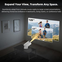 Mini proyector inalámbrico con WIFI 6 y Bluetooth, compatible con 4K y 1080P, diseño portátil giratorio compatible con múltiples dispositivos