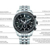 Reloj cronógrafo clásico Eco-Drive de Citizen para hombre en acero inoxidable con calendario perpetuo y taquímetro