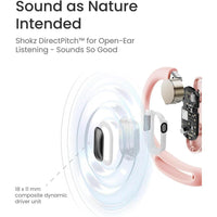 SHOKZ OpenFit Air en rosa, auriculares de oreja abierta, verdaderamente inalámbricos, resistentes al agua y seguros para uso diario