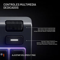 Teclado SteelSeries Apex 3 RGB con iluminación de 10 zonas, resistencia al agua y reposamuñecas magnético para juegos silenciosos