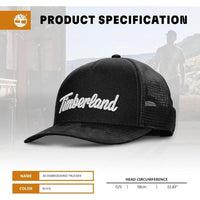 Gorra De Camionero Timberland Para Hombre Sarga De Algodón Durable Ajustable Con Broche Malla Transpirable