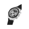 GUESS Reloj de pulsera para hombre, caja de acero inoxidable resistente al agua, banda de silicona, movimiento de cuarzo exacto