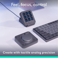Consola Creativa Logitech MX con 9 teclas LCD personalizables, dial de control, incluye membresía Adobe Cloud 3 meses