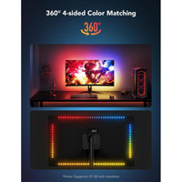 Govee Luz de juego para monitor G1, retroiluminación LED RGBIC adaptable a monitores curvos, con múltiples modos de escena