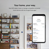 Router y extensor Nest WiFi con altavoz inteligente, compatible con Google WiFi, color blanco, paquete de 3