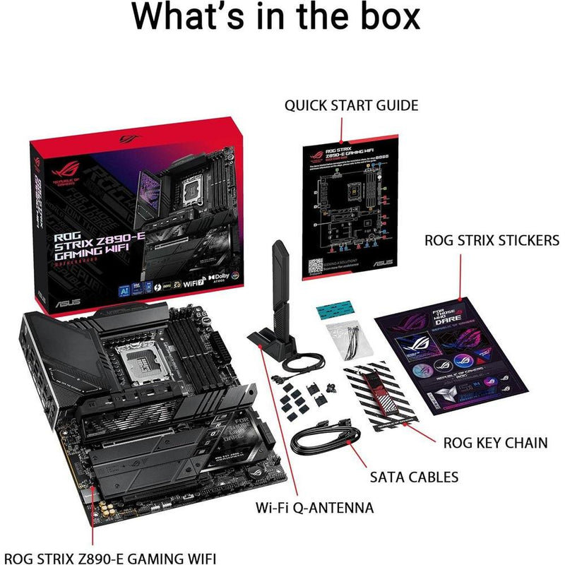 ASUS ROG Strix Z890-E Gaming WiFi Intel Z890 LGA 1851 ATX Placa Base con IA Avanzada, DDR5, WiFi 7 y Más