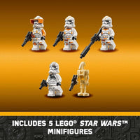 LEGO Star Wars at-TE Walker 75337 Juguete posable de la Venganza de los Sith con soldados clon 212 y droides de batalla
