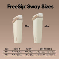 Botella de agua deportiva Owala FreeSip Sway de acero inoxidable con boquilla única y aislamiento avanzado, color bronceado