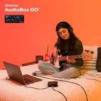 PreSonus AudioBox GO | Interfaz de audio USB-C para producción musical con software DAW y tutoriales incluidos.