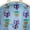 Loungefly The Mandalorian Grogu Stone - Mini mochila que brilla en la oscuridad exclusiva, hecha de cuero vegano