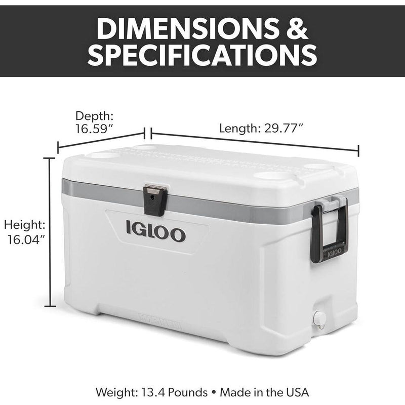 Igloo Coolers Marine Series, hielera portátil rígida y aislada ideal para pesca, campismo y navegación