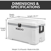 Igloo Coolers Marine Series, hielera portátil rígida y aislada ideal para pesca, campismo y navegación