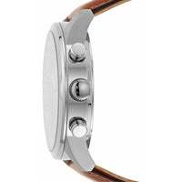 Flynn Cronógrafo: Reloj de Cuero Marrón de Fossil, Elegante y Resistente al Agua, Ideal para Hombres