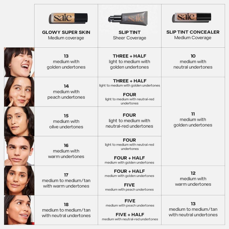 Saie Slip Tint Hidratante con Color SPF 35 - Cobertura Ligera 40ml