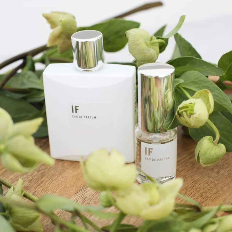 Eau de Parfum IF, perfume floral blanco moderno y cítrico con ingredientes premium y aroma duradero, calidad de lujo