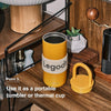 Odense Vaso térmico Legodt Loop con tapa y asa, acero inoxidable resistente a fugas, ideal para viajes y bebidas calientes o frías