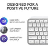 Teclado inalámbrico Logitech MX Keys S con perfil bajo, escritura silenciosa, teclas programables y retroiluminación inteligente