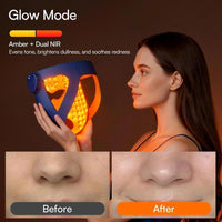 INIA Máscara de terapia de luz LED inalámbrica, tecnología NIR dual, 320 LED, 4 modos, almohadilla de enfriamiento para cuidado facial profesional en casa