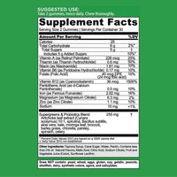 Goli Gomitas Supergreens con Probióticos, Extracto de Alcachofa, Espirulina y Col Rizada, Vitaminas A, B6, B12, Veganas y Sin Gluten
