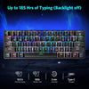 Teclado mecánico RGB inalámbrico y con cable de 61 teclas con interruptores azules, sonido de clic, para juegos.