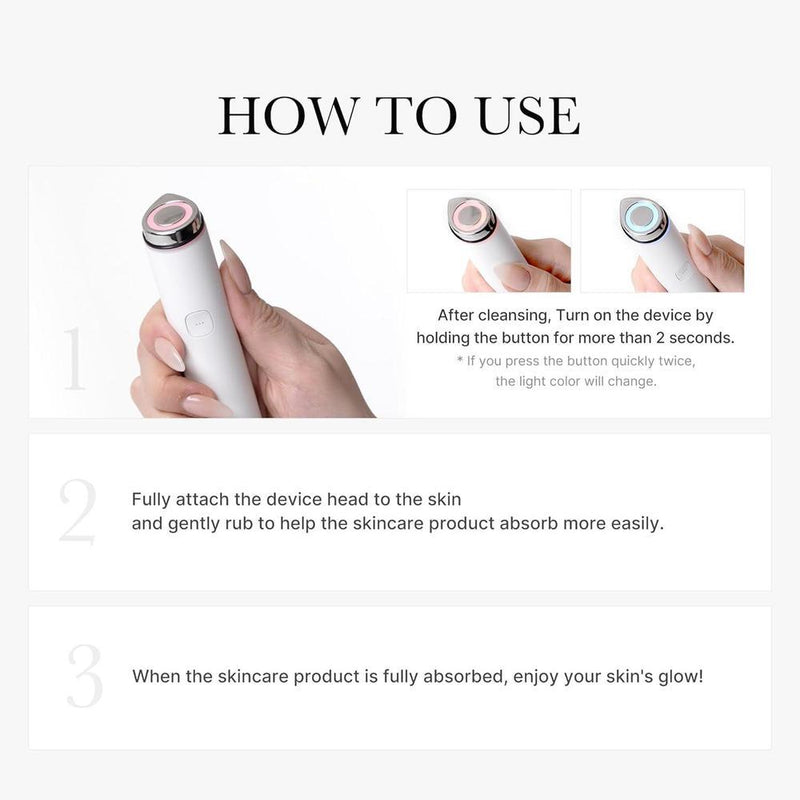 medicube Mini Booster Pro White, dispositivo facial portátil para principiantes, mejora la absorción de cuidado de piel, uso en hogar