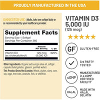 Vitamina D3 de NatureWise para apoyo inmunológico, muscular y óseo, sin GMO ni gluten, en aceite de oliva orgánico