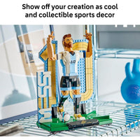 LEGO Lionel Messi Figura Construcción Coleccionable para Niñas y Niños con Placa Decorativa