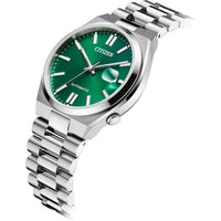 Reloj Deportivo Tsuyosa Automático para Hombre, Caja y Pulsera de Acero Inoxidable, Esfera Verde, Resistente al Agua
