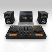 Pioneer DJ DDJ-FLX4 Controlador de 2 canales Rekordbox y Serato DJ con salida USB, integración de streaming, grafito