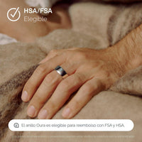 Anillo Oura 4 Plata - Dispositivo portátil de seguimiento del sueño y salud con Bluetooth, diseño resistente y cómodo para uso continuo